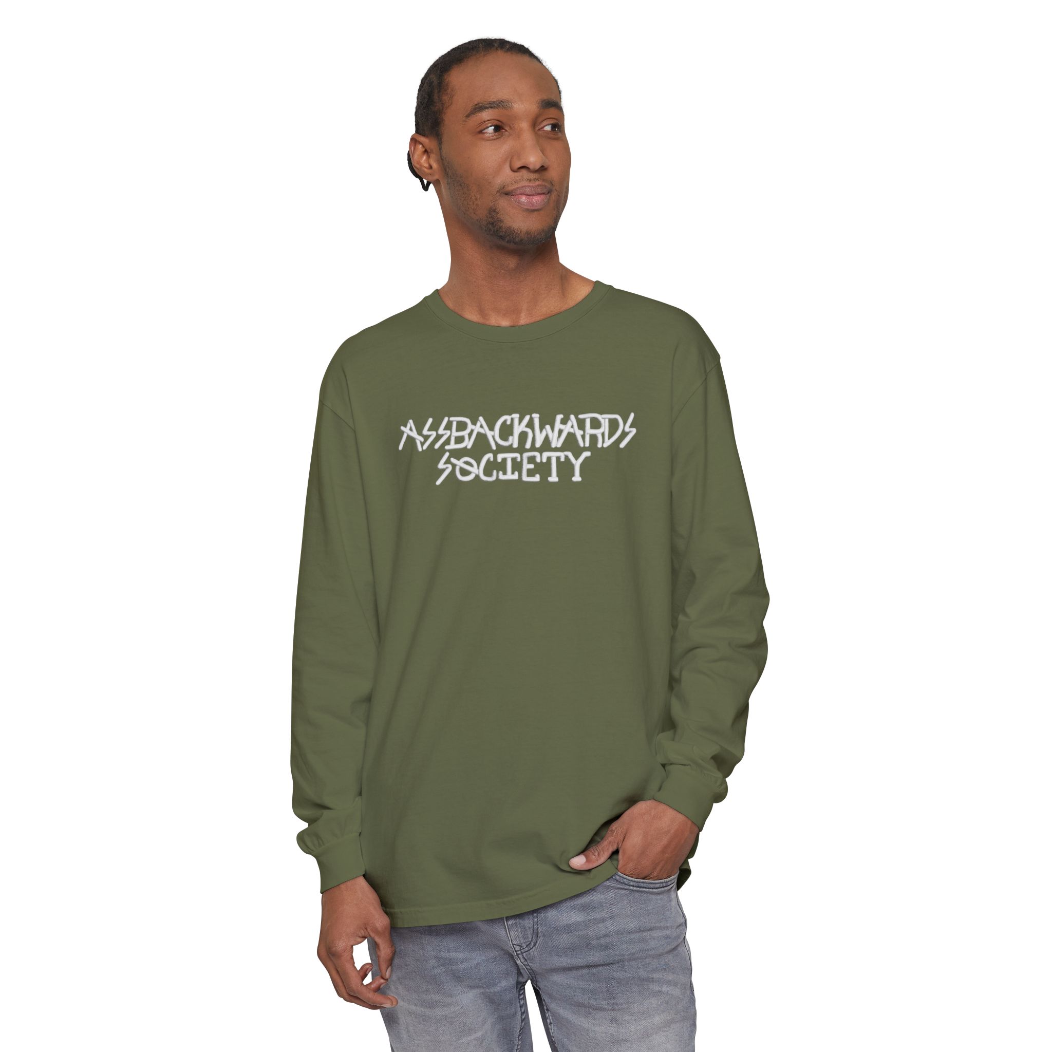 Unisex Long Sleeve T-Shirt - Backwards Society Graphic Tee