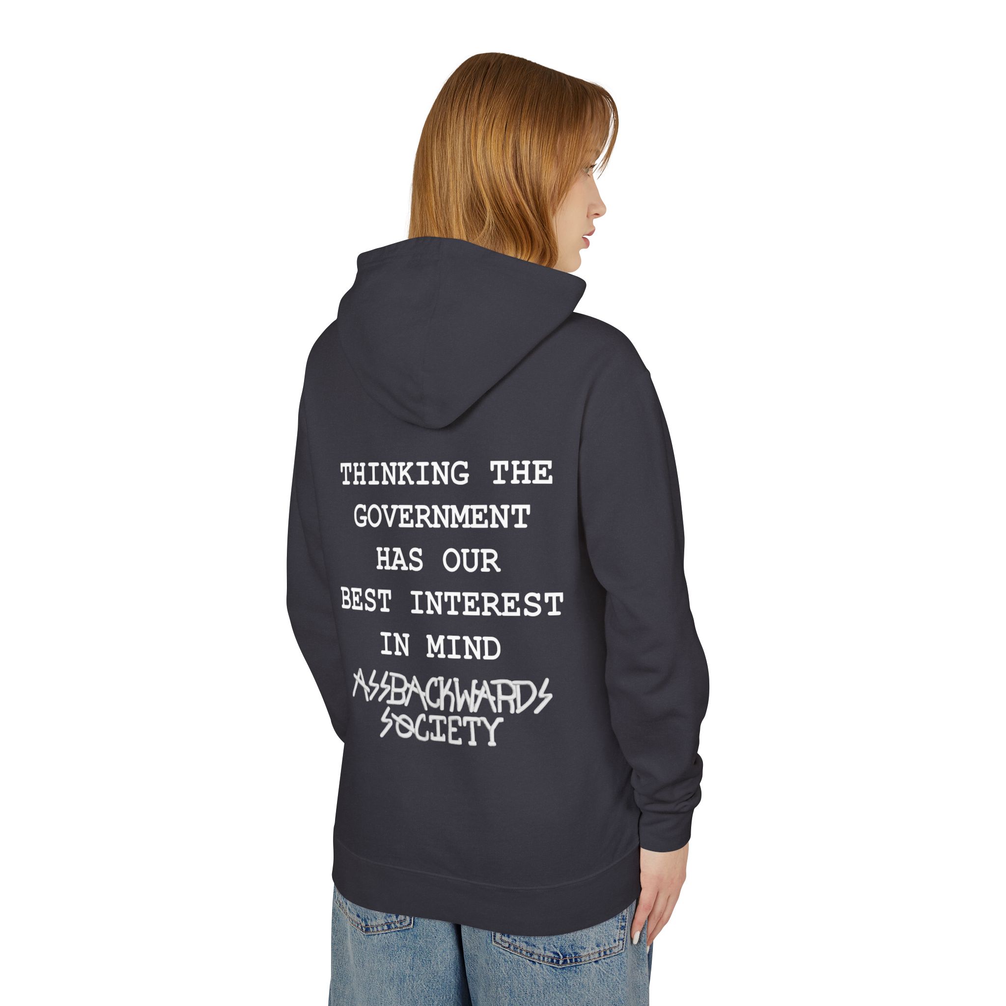 Unisex Lightweight Hoodie - 'Backwards Society' Statement Sweatshirt for Trendsetters