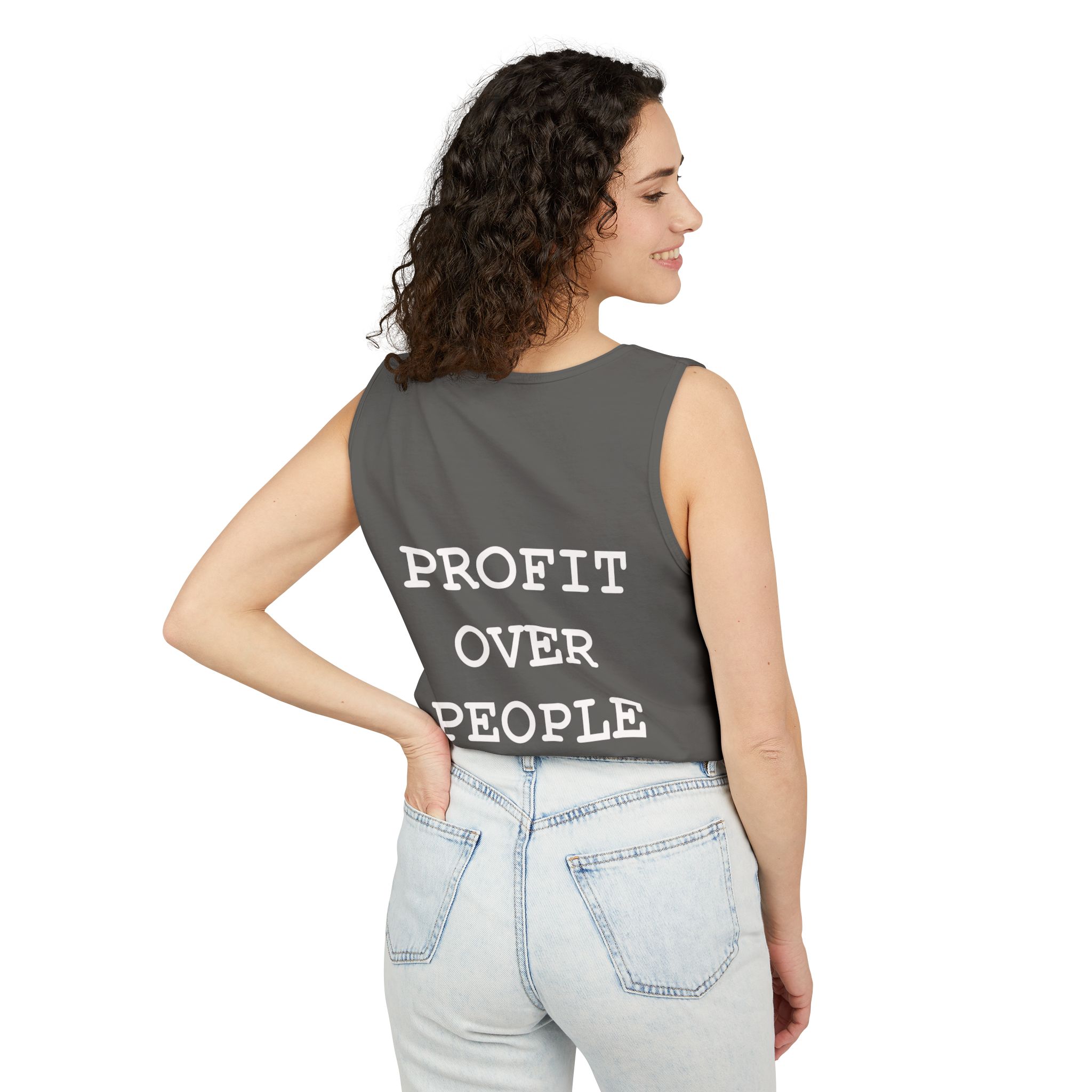 Unisex Garment-Dyed Tank Top - Cool & Comfy Everyday Wear Profit Over People