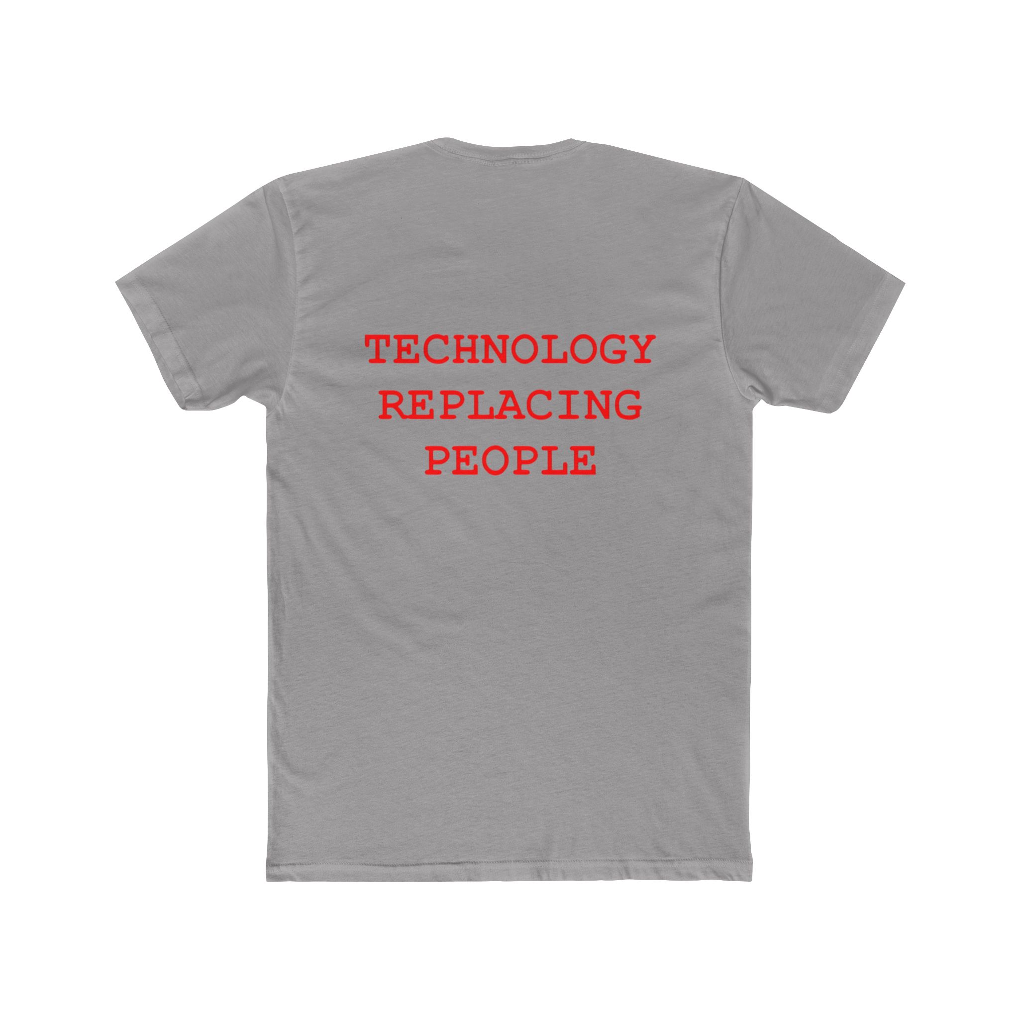 Unisex Cotton Crew Tee - Technology Replacing People Graphic Tee