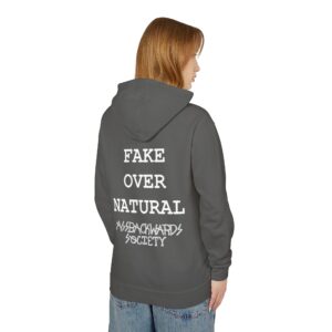 Unisex Lightweight Hooded Sweatshirt - "Fake Over Natural" Statement Hoodie for Trendsetters