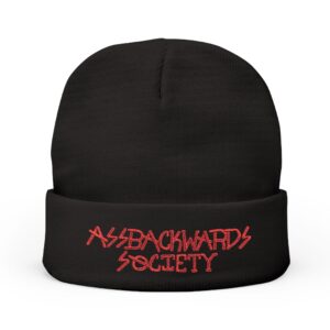 Embroidered Knit Beanie - Backwards Society Style