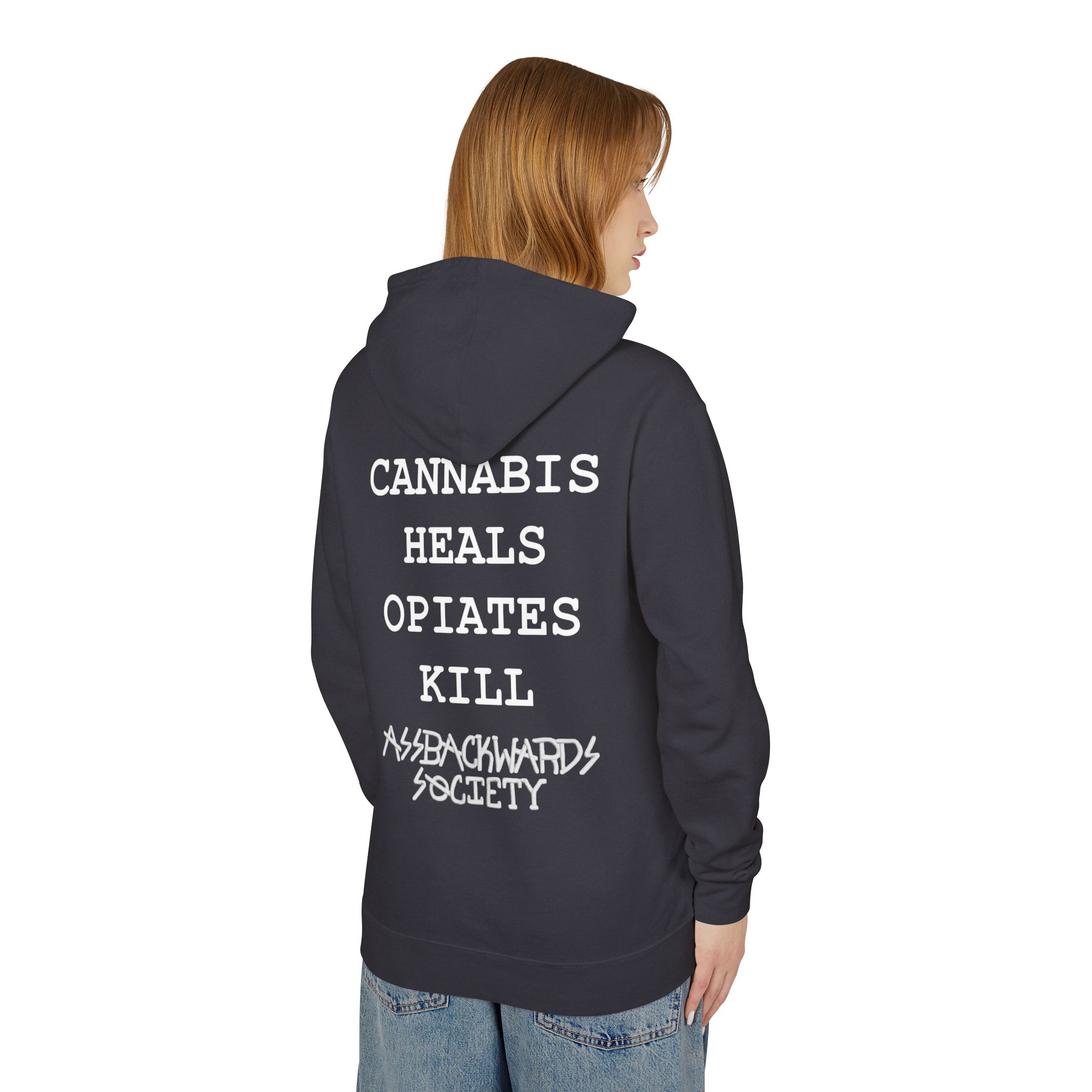 Unisex Lightweight Cannabis Healing Hoodie - Backwards Society Design