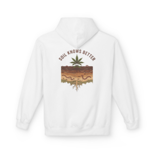 Hoodie — "Soil Knows Better" Plant & Roots Graphic Hoodie