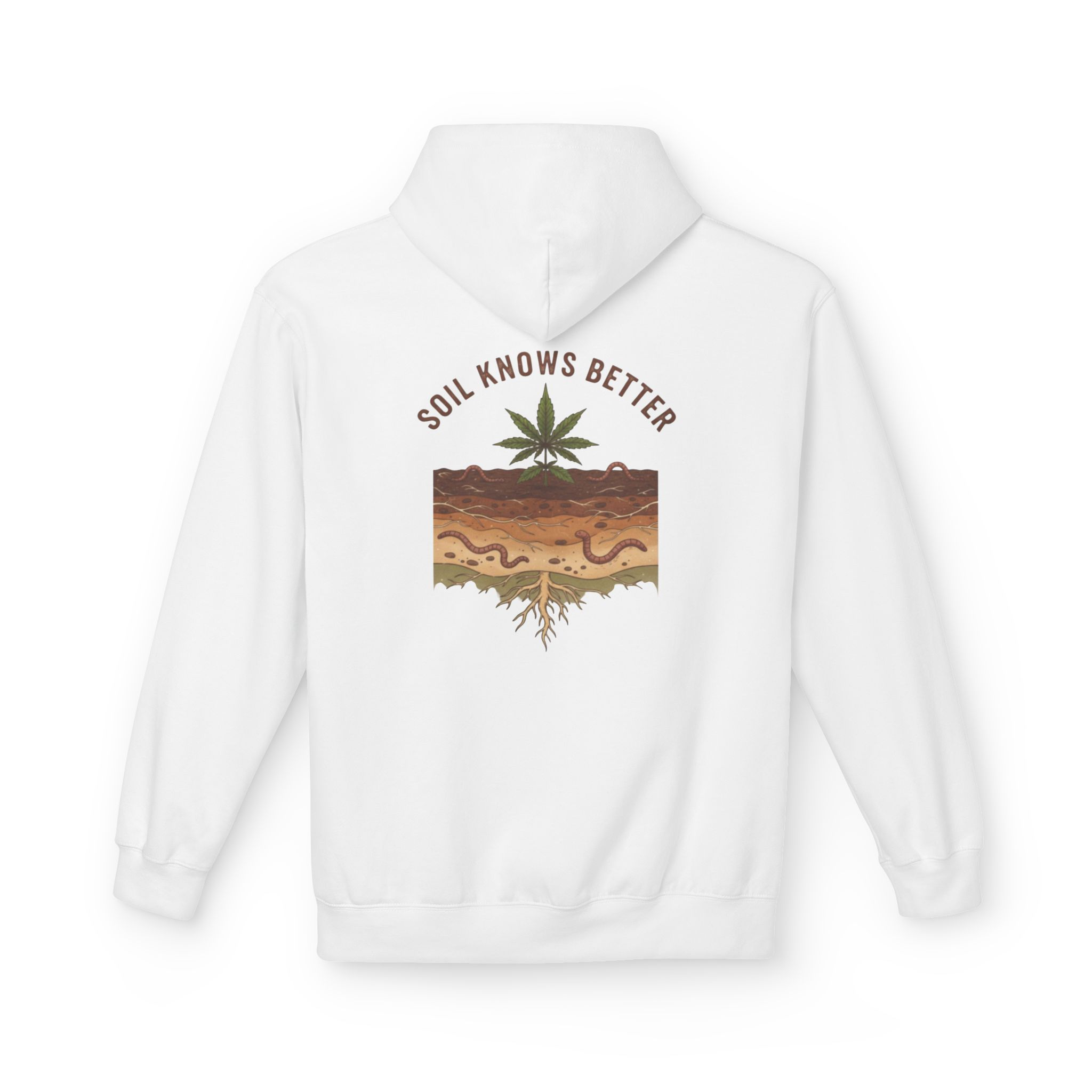 Hoodie — "Soil Knows Better" Plant & Roots Graphic Hoodie